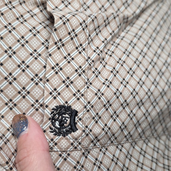 Men's Cinch Checkered Shirt Tan And Black Size LARGE - Picture 3 of 6